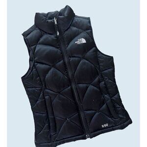 NORTH FACE Kids Girls Youth Black Puffer Outdoor Vest Size M 10 / 12